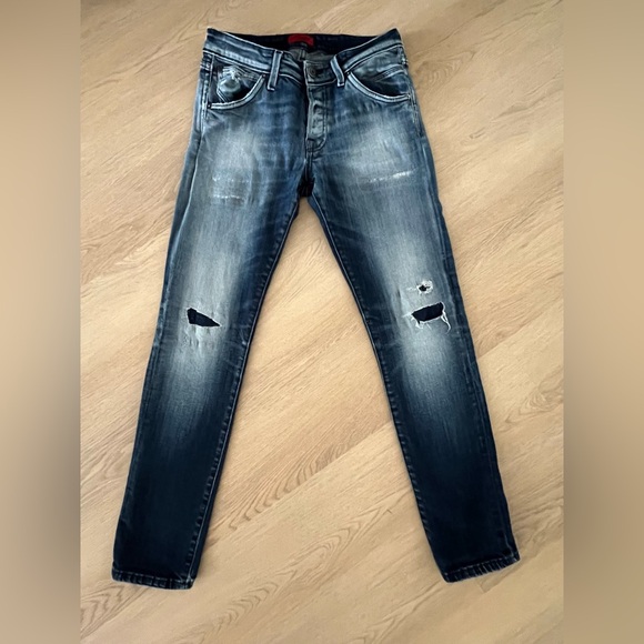 Jack & Jones Intelligence Slim/Glenn Blue Denim Button Fly Jeans Size 28x32- - Picture 1 of 8